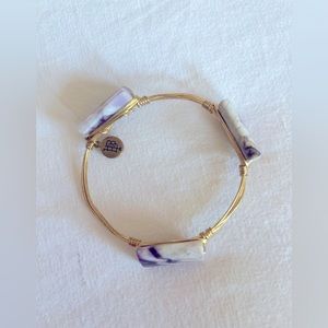 Amethyst bracelet. One size. Adjustable. Gold accents.